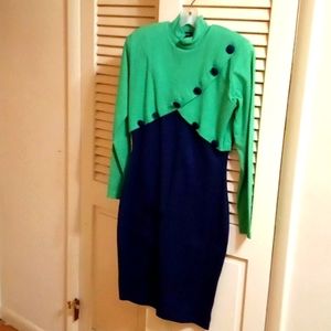 From Anita's Closet Andrea Jovine size small Green and Navy Dress